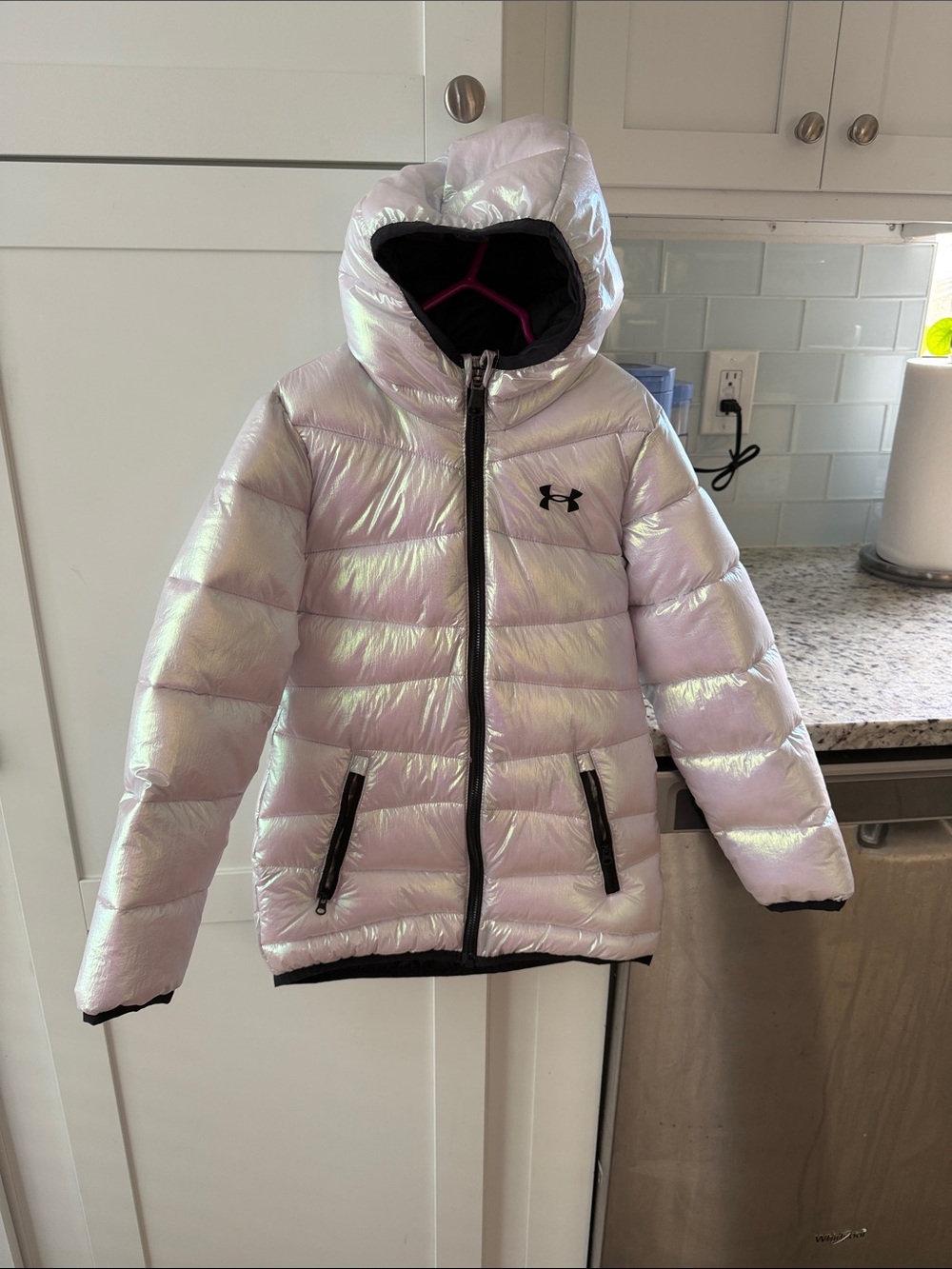 Under Armour Girls' Iridescent Puffer Jacket - Light Pearl Pink